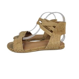 Gentle Souls tan cork ankle strap sandals women's size 6